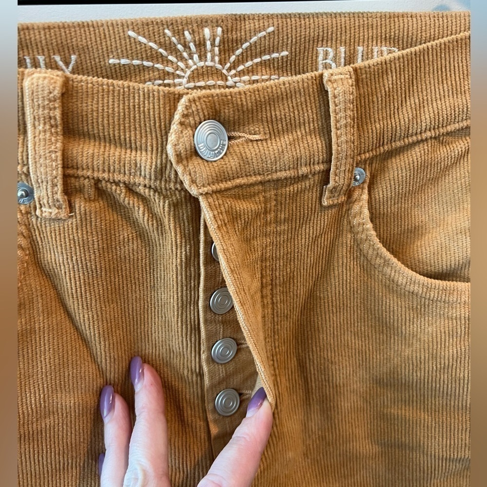 NWT Adriano Goldshmied Boost Mustard Yellow Corduroy Straight Leg Jean in Mud - Picture 5 of 16